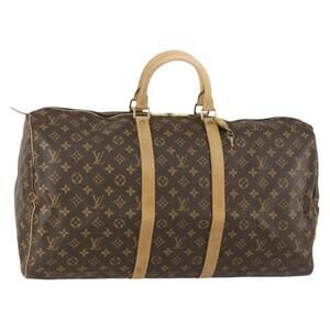 LOUIS VUITTON Monogram Keepall 55 Boston Bag M41424 LV Auth 155156